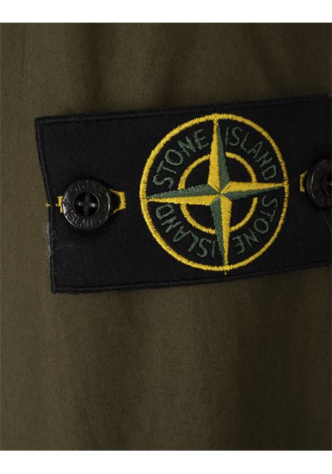 Giacca Con Cappuccio Verde Militare In SUPIMA® COTTON CANVAS NON-AQUEOUS DYEING TECHNOLOGY STONE ISLAND | K1S154100079-S0011V0054